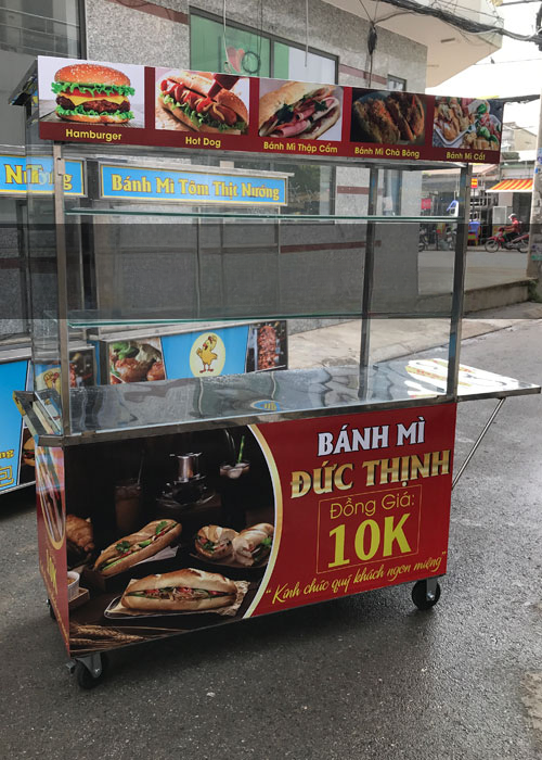 Xe bánh mì 1m2 mẫu mới